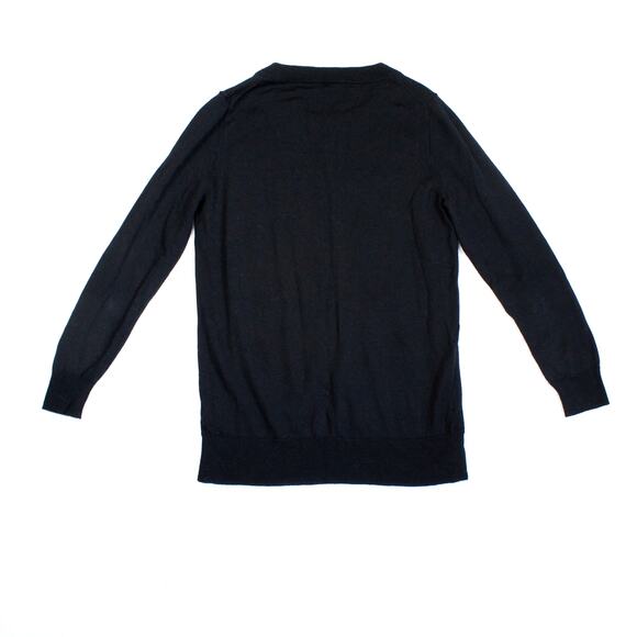 J Crew Merino Wool Sweater Womens Size Small Black Lightweight Preppy Classic - Picture 5 of 6